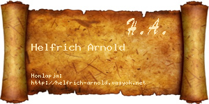 Helfrich Arnold névjegykártya